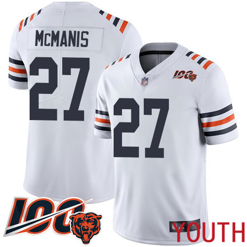 Chicago Bears Limited White Youth Sherrick McManis Jersey NFL Football #27 100th Season->youth nfl jersey->Youth Jersey